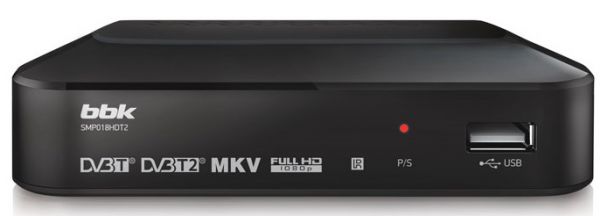 Ресивер DVB-T2 BBK SMP018HDT2 черный