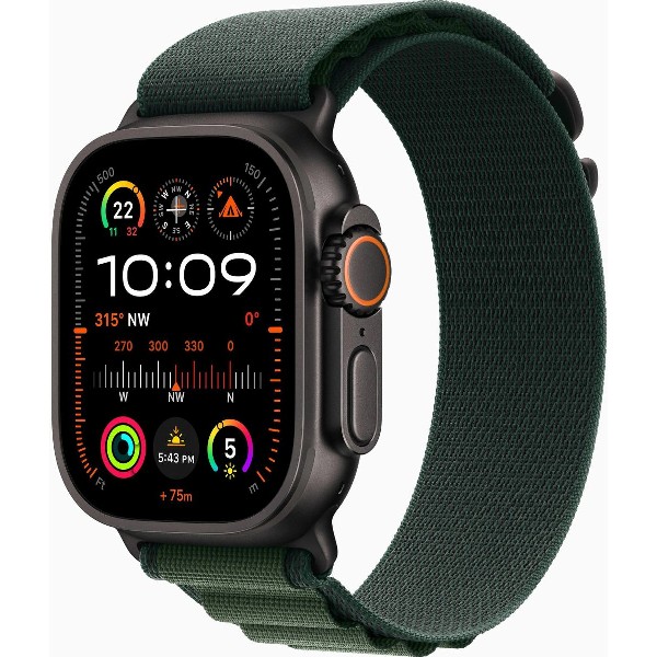 Умные часы Apple Watch Ultra 2 A2986 49 мм черный титан/темно-зеленый [mx4r3zp/a]